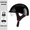 Men Women Universal Motorcycle Helmets with Lens Retro Half Face Helmet ABS Shell Capacete De Moto DOT Approved Moto Equipment