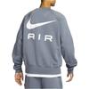 Nike Air Letter Logo Crew Neck Casual Fleece Lined Loose Fit Long Sleeved Sweatshirt Men's Gray FB7204-065