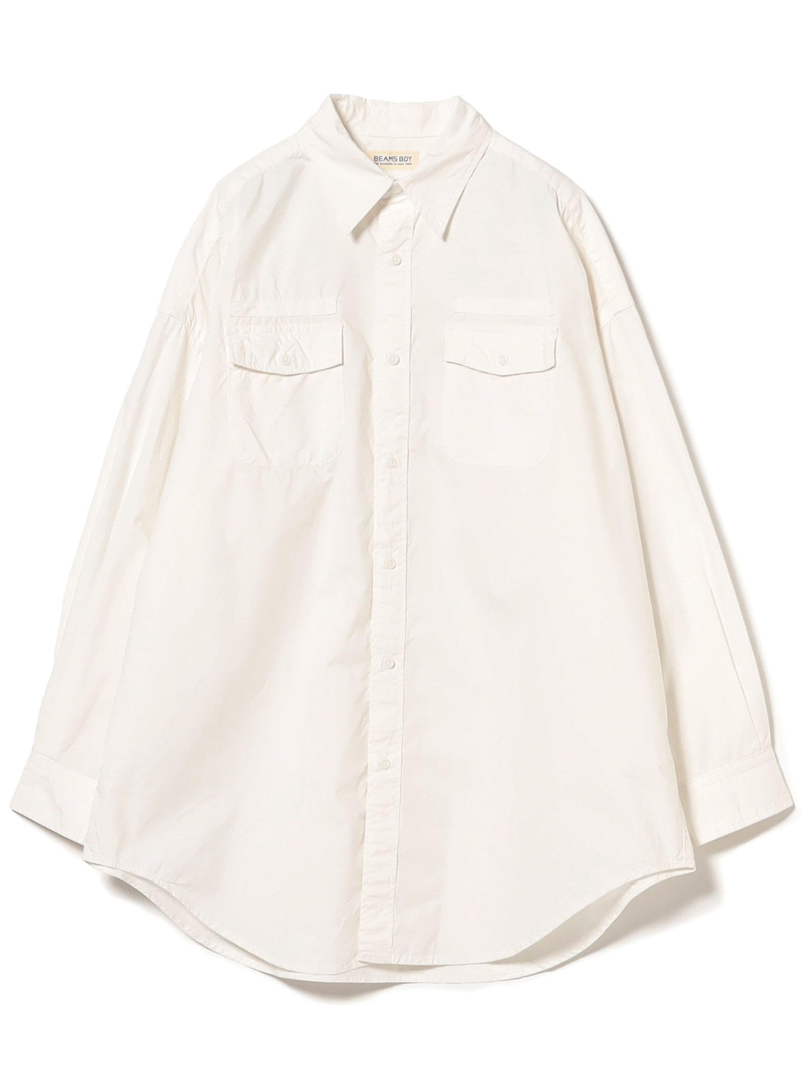 

Beams Boy Typewriter USN Oversized Size Free 13110451652 Women s Shirt, L/S, OFF_WHT, Size,