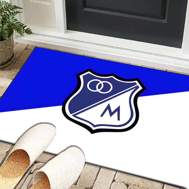 1PC rug Blue And White Shield Millonarios Carpet, Chair Rug,Area Rug for Office Bedroom living rooms bedroom, Doormat decor Christmas fan gifts