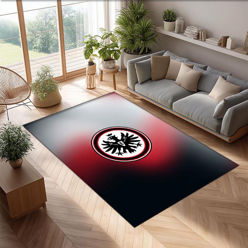 Eintracht Frankfurt Football Print Crystal Velvet Rug, Comfortable Water Absorbent Non Slip Indoor Floor Carpet