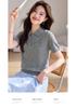 Simple Summer Clothes Polo Collar Sports Style High-quality Women's T-shirt Top Women's Short Sleeved Women's Knitted Sweater