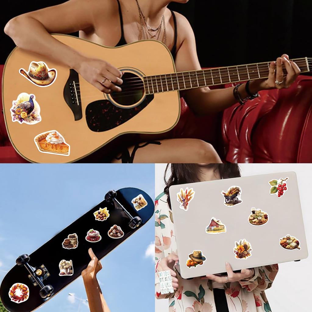 50 Thanksgiving Graffiti Stickers Decorate Guitar Notebook Suitcase DIY Waterproof Party Stickers