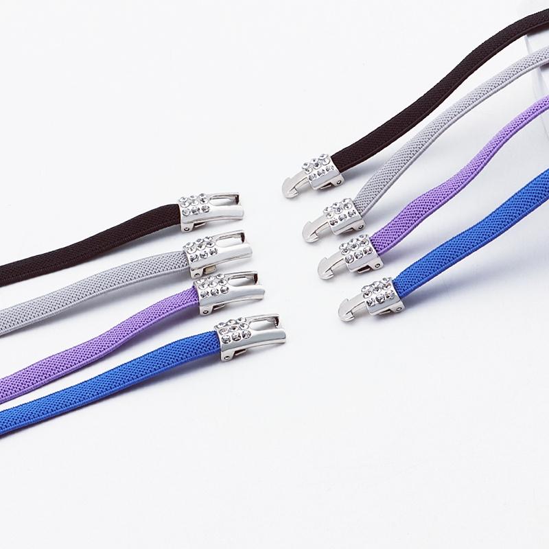 2 Pair Diamond Lock Shoelaces Without Ties Elastic Laces Sneakers No Tie Shoe Laces Kids Adult Wide Shoelace Shoe Accessories