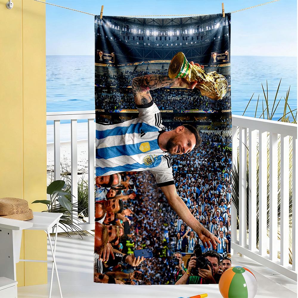 Messi Plaj Havlusu Süper Yumuşak Mikrofiber Hızlı Kuruyan Kumaş Rahat Hafif Taşınabilir Yüzme, Plaj, Kamp, Seyahat, Plaj Aksesuarları, Spor Salonu İçin