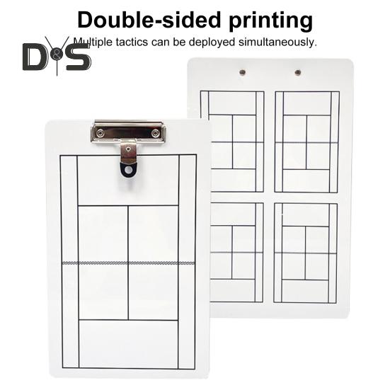 Trocken abwischbare Tennis-Coaching-Zwischenablage, doppelseitiges taktisches Tennis-Whiteboard mit Markierungsstift für das Tennistraining