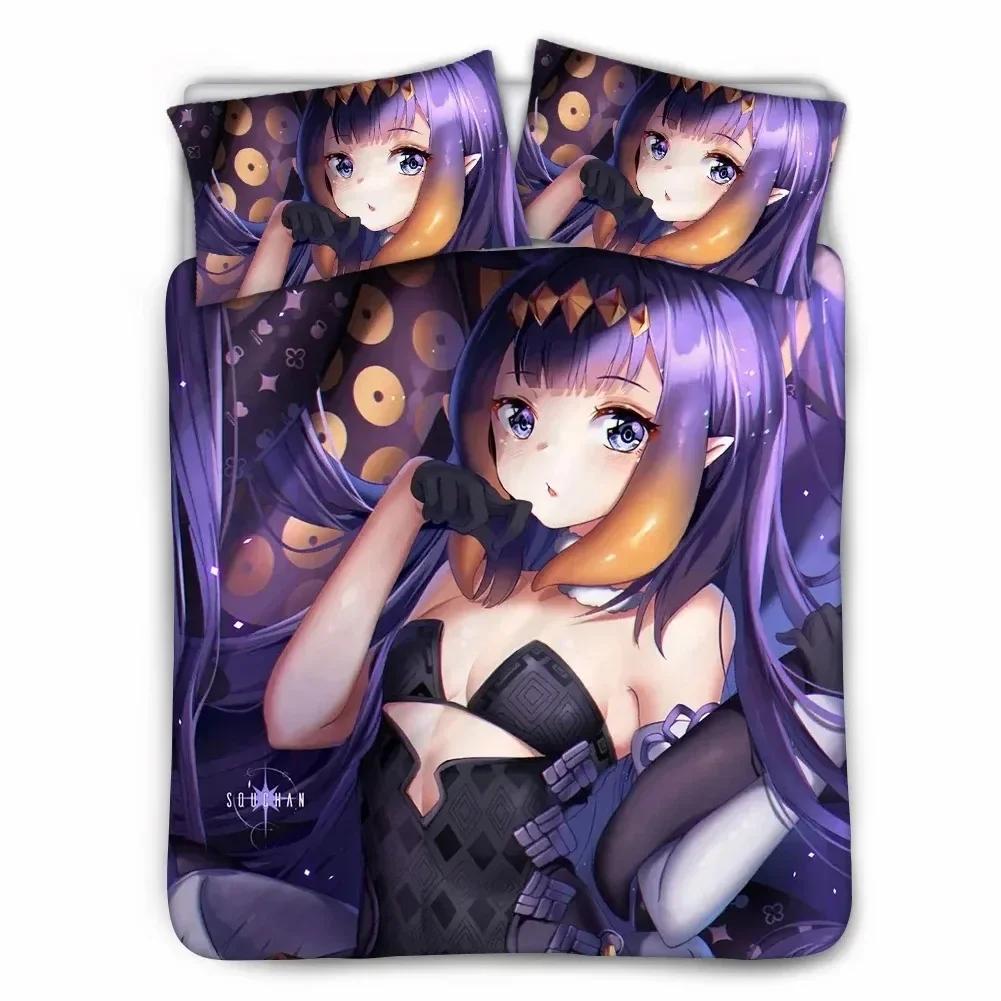 Anime Hololive EN Gawr Gura 3D Printed Bedding Set Duvet Covers Pillowcases Comforter Bedding Set Bedclothes Bed Linen