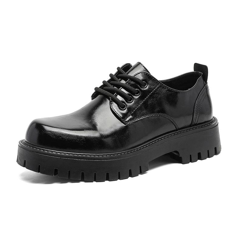 Spring and Summer New Casual Leather Shoes Low-top British Retro Big Head Leather Shoes Dress Versatile Leather Shoes 2135-J