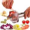 Round Fruit Cutter Holder for Lemon Tomato and Kitchen Tools and Cutting Multi-purpose Cutters, Slicers, Oranges, Onions, Eggs, Vegetables. Aids.