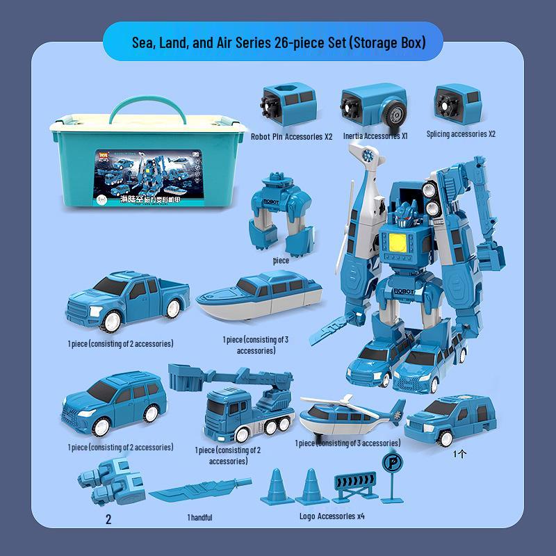 Kids' Magnetic Engineering Vehicle Transformer Set - Educational Parent-Child Toy