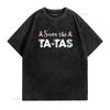 Womens Breast Cancer Awareness Save The Tatas Funny Round Neck T Shirt Black vintage Washed Stretched Slightly fashion