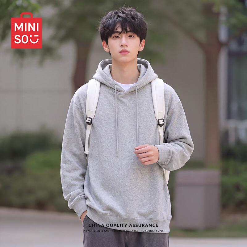 MINISO Men's Casual Loose Fit Hooded Pullover Sweatshirt