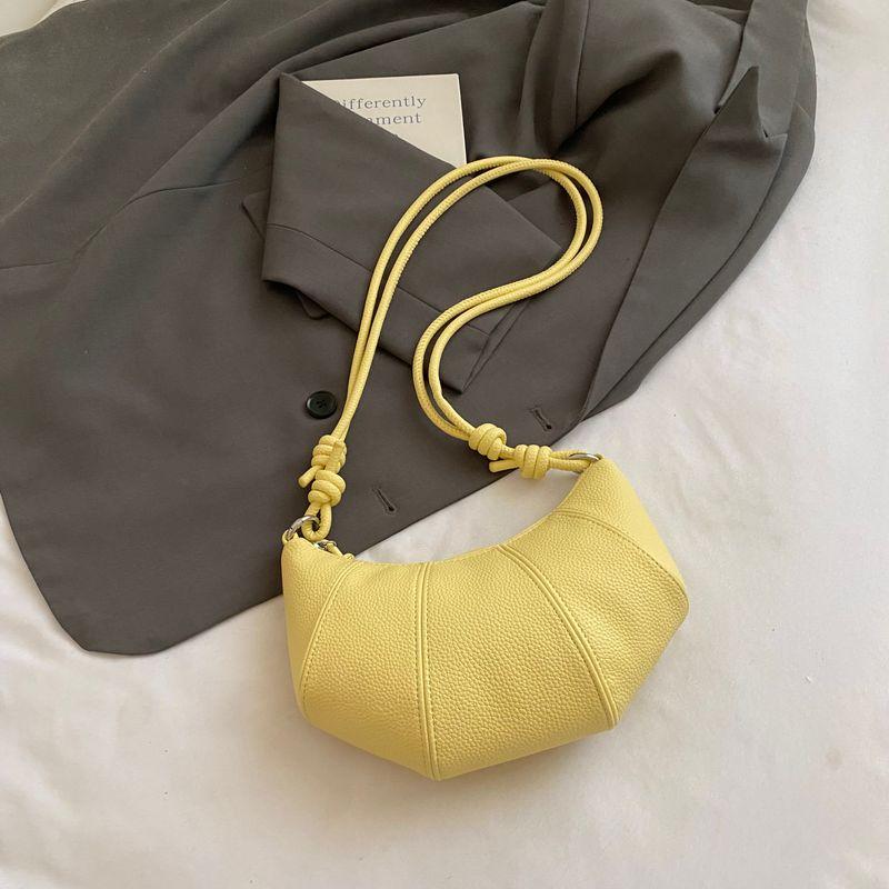 

Horn Bag 2025 Ladies New Niche Style Candy Color Fancy Women s Bag Summer Phone Bag Shoulder Messenger Bag Yellow without pendant