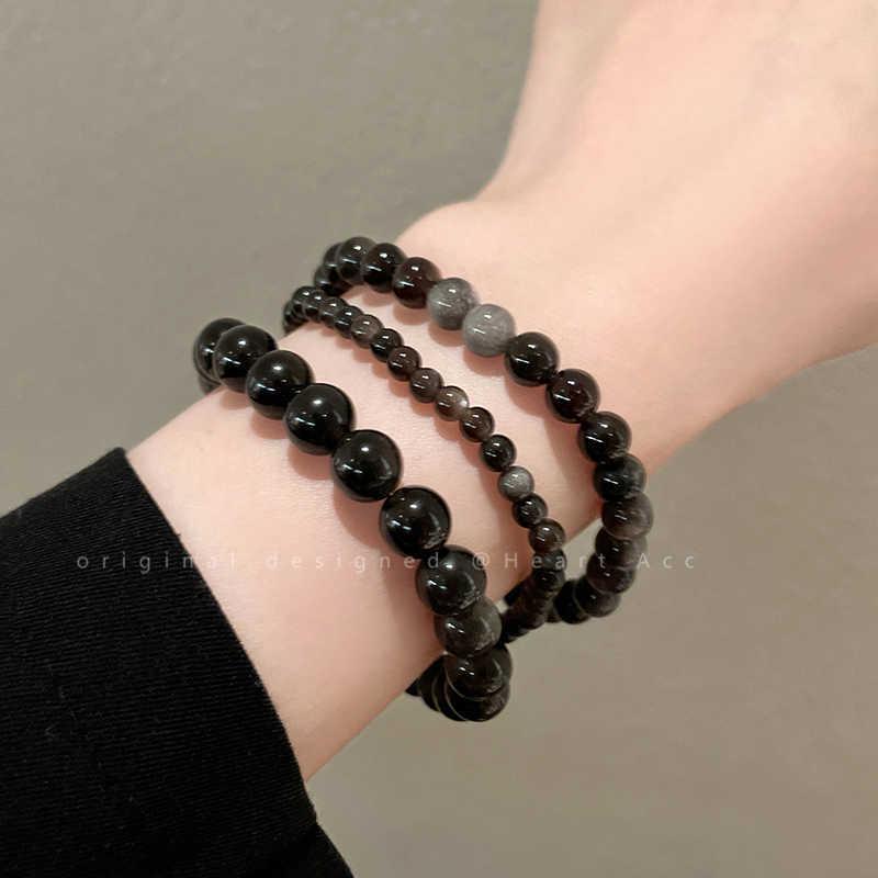 2024 New Style: Natural Obsidian Beaded Bracelet - Unisex, Versatile & Simple Design