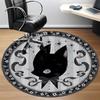 1PC Cat Moon Office Round Area Rug, Mat Suitable For Office, Under Office Chairs Bedroom Living Room Home Decor, Room Deco