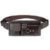 Men's PU Leather Waist Bag Simple Outdoor Casual Black Waist Pouch Men's Business Travel Waist Chest Bag