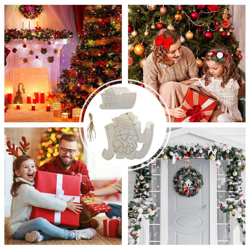 Unfinished Wooden Gnome 10pcs Unfinished Gnome Wooden Cutouts With Lines Blank Wooden Craft Kits For Kids Patriotic Tree