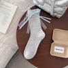 Miu-Style Bow Streamer Mid-Calf Ballet Socks - Spring & Summer JK School Style Women's Versatile Slouch Socks
