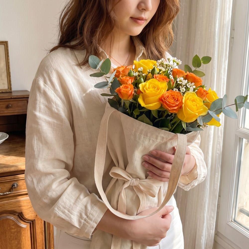 with Handle Flower Wrapping Bag Handmade Flower Cloth Tote Bouquet Storage Bag Gardeners Gifts