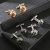 1 Pair Cufflinks Polished Smooth Surface Twist Shape Men Suit Shirt Cufflinks Tuxedo Shirt Accessories Business Evening Party Wear