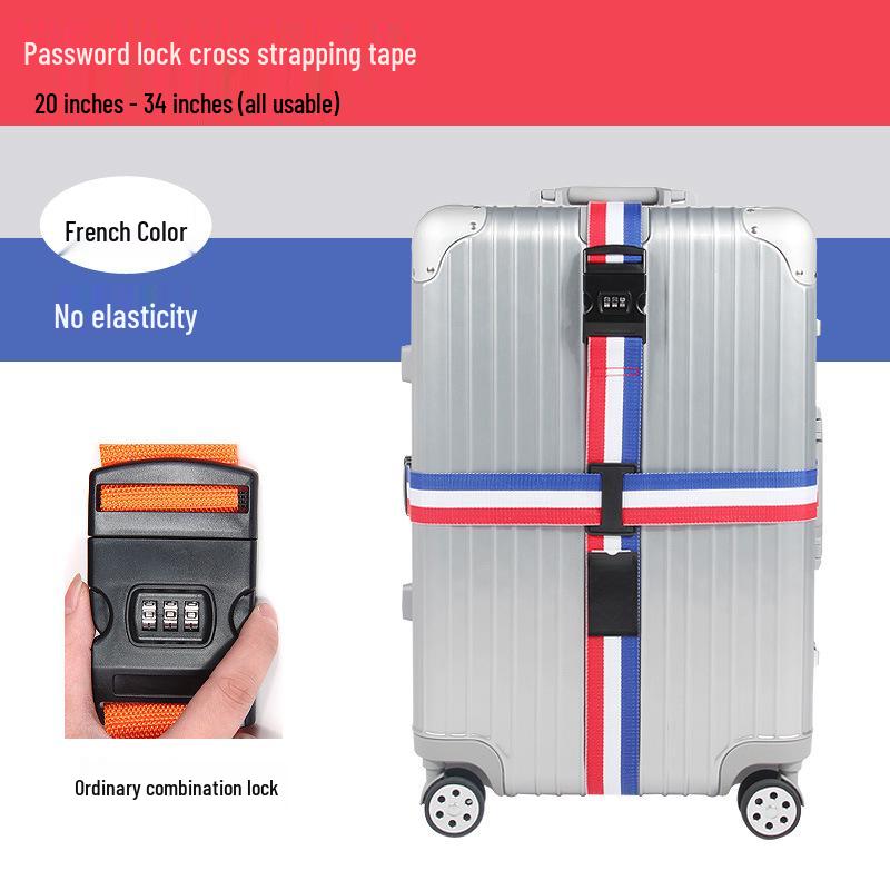 Explosion-Proof Customs Lock Luggage Straps: Reinforced Cross-Packing Straps for Tightening Checked Baggage.