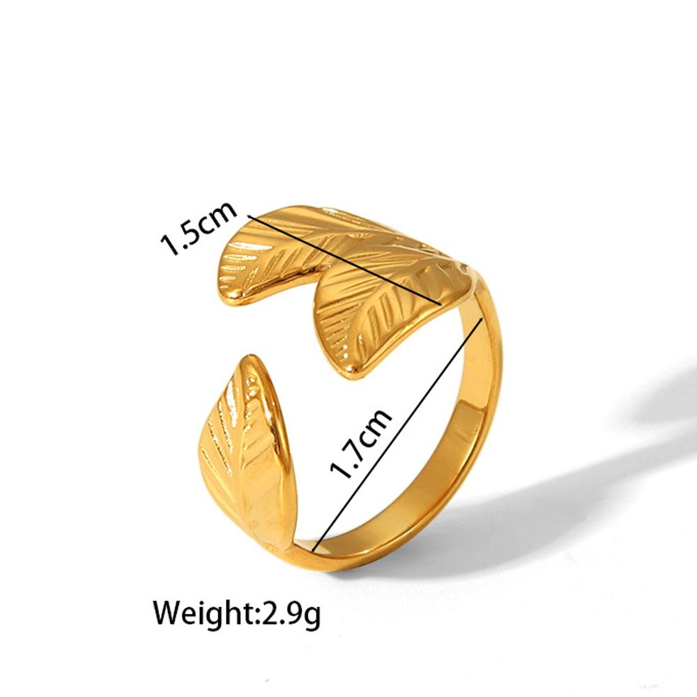 Yori New Stainless Steel Jewelry Minimalist Metal Golden 18 K PVD Plated Opening Ring for Women Waterproof Metal Jewelry