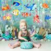 54 st Undervattensfestdekorationer Takhängande virvlar Havsfestdekorationer Havsdjur Fiskar Temafesttillbehör Babyshower Sjöjungfru