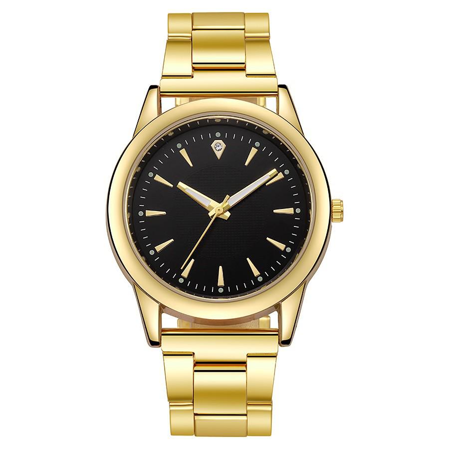 Unisex Steel Band Quartz Wristwatch for Business Couples