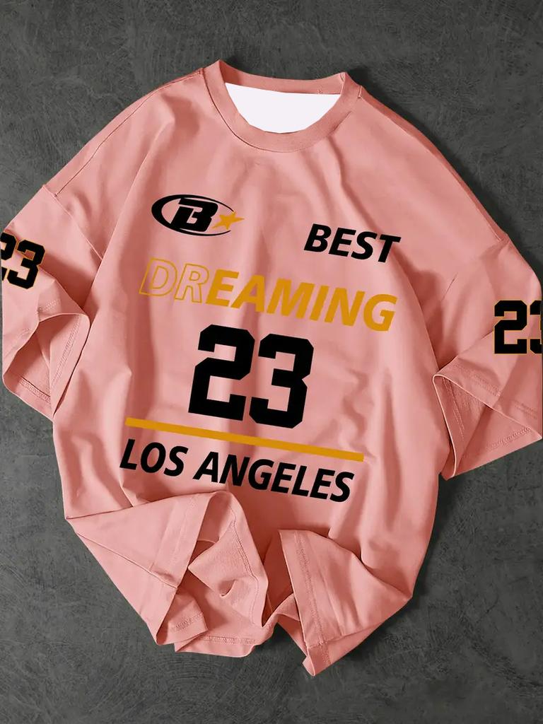 Men's Sports Jersey Los Angeles 23 Print Short Sleeve T-Shirt Summer Graphic Baseball Jerseys Plus Size Women's Sport T-Shirt