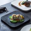 Japanese Frosted Stone Pattern Ceramic Flat Plate High-End Square Plate Steak Plate Home Western Plate Restaurant Dessert Tray