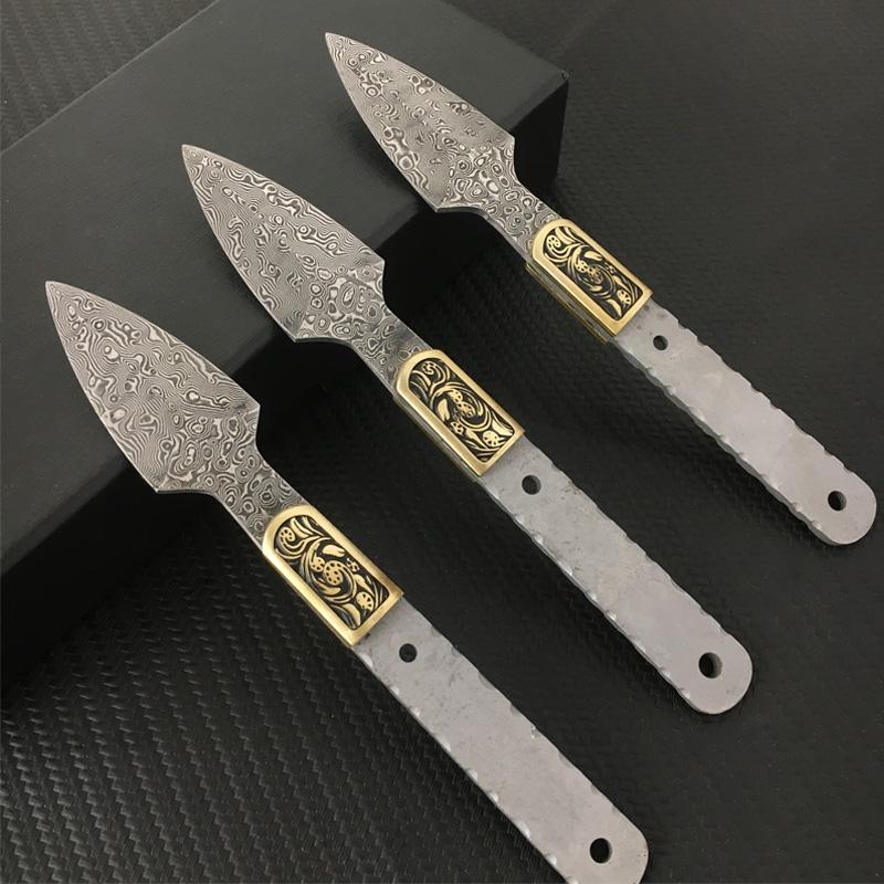 Thousand layer Damascus Steel Tea Needles semi-finished Blank Household DIY Teaware Accessories Hand Tool Parts