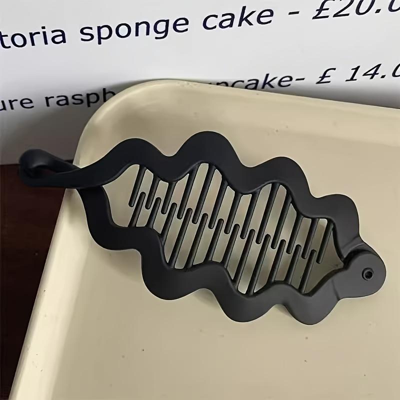 Elegante Pinza per Capelli in Bambù Singola, Ellittica in Plastica, Design in Pizzo, Adatta per Età 14+