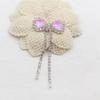 2 Pieces of 26 * 59mm Silver Shiny Flat Bow Tassel Mocha Pendant DIY Hair Accessories, Earrings, Clothing, Wedding Decoration