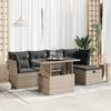 Vidaxl 6-Cz. Garden Furniture Set With Cushions, Grey, Poly Rattan