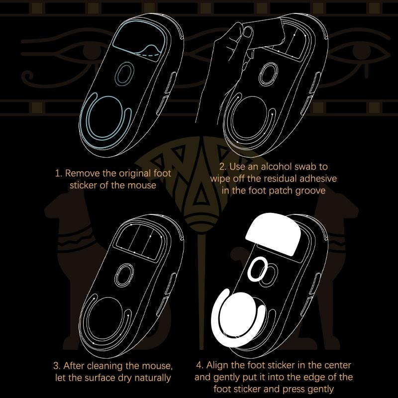 1Pack Glass Mouse Skates Glide Feet Pads Mouse Feet Sticker For G Pro X Superlight Rounded Curved Edges