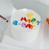 10Pcs/Set Colorful Birthday Happy Letter Decor Soft Rubber Cake Decoration Candy Color Cake Topper Children Party Supplies