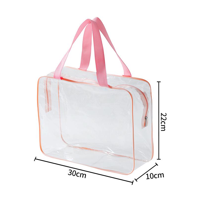 Waterproof Transparent PVC Makeup Bag with Custom Pattern and Large Capacity