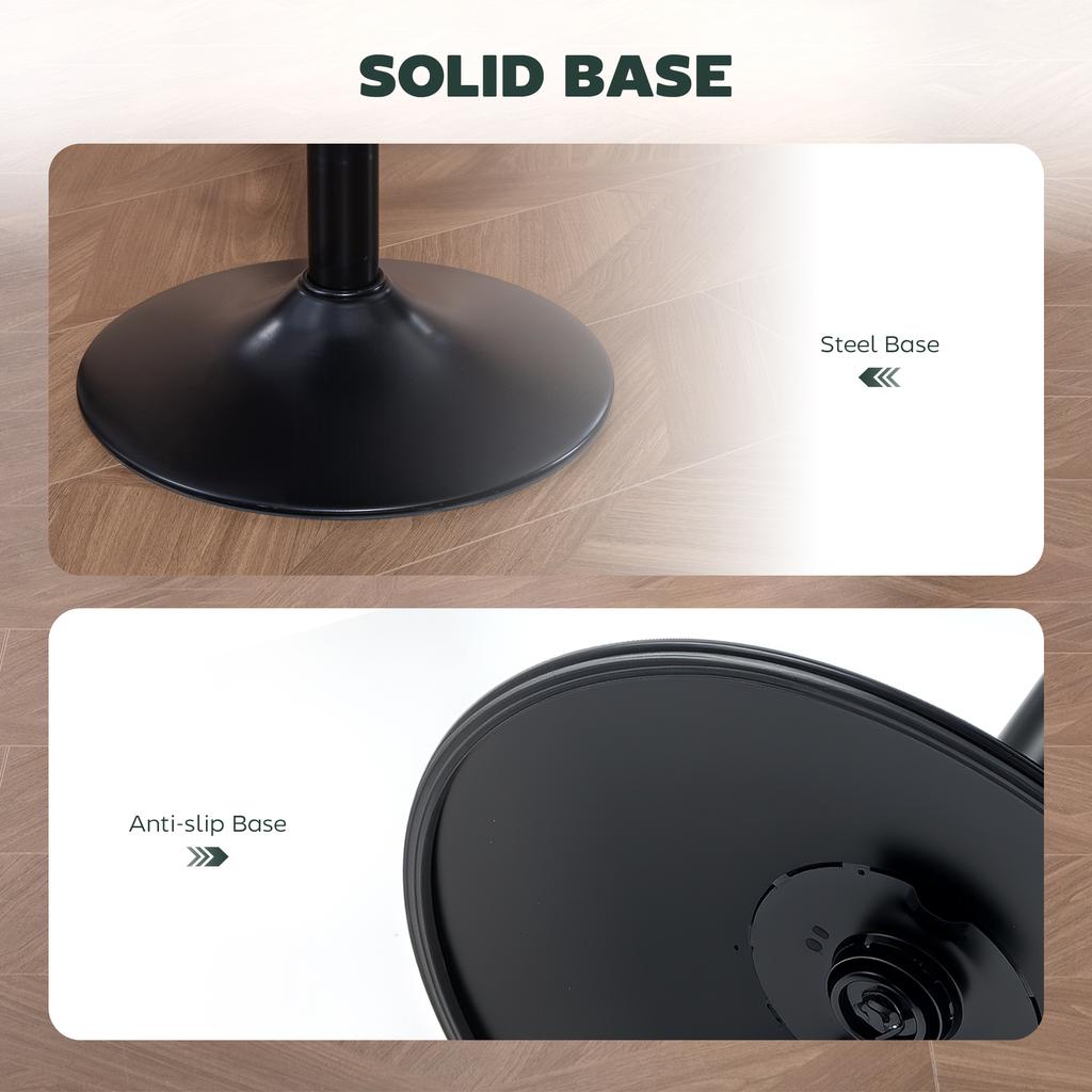 Set of Two Faux Leather Bar Stools - Dark Green