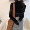 Women's Long-Sleeve Gold Velvet High-Collar Top, Thickened and Warm, Ideal for Spring, Autumn, and Winter.