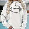 Autumn&Spring Clothing Hand Drawn Rugby Print Sweater Tops for Women Round Neck Long Sleeve
