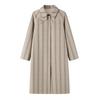Womens Fashion Casual Plaid Long Trench Coat Lightweight Elegant Outerwear
