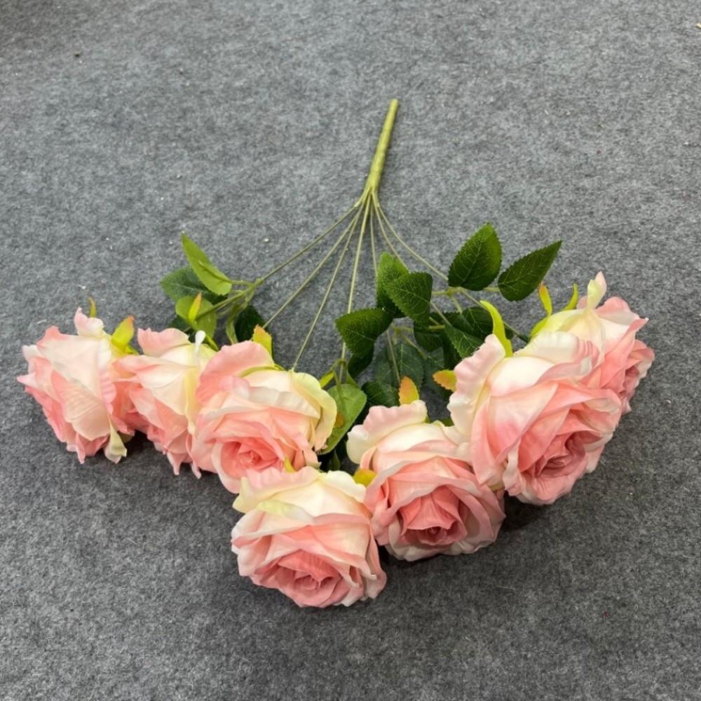 7 Heads Real Happy Rose Flower 9 Colors Mini Valentine's Day Flowers Photography Photo Gift Crystal Grass Bouquet