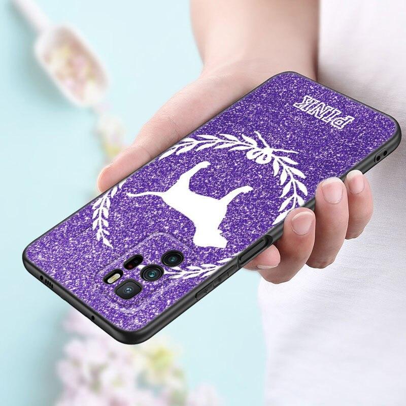 Fashion Pink Love Phone Case For Xiaomi Redmi Note 11 10 9 8 Pro 11T 5G 10T 10S 9S 9T 9i 9C 9A 8T Soft TPU Black Cover Funda