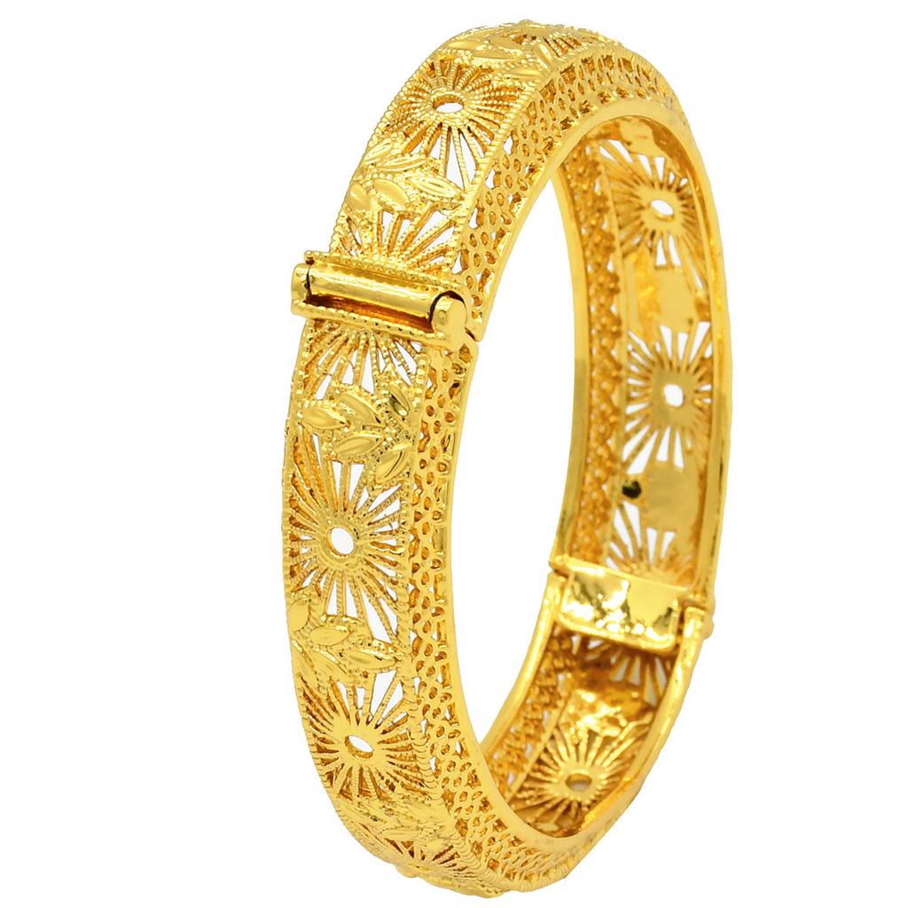 2026 Alloy Spring Women's Indian Sand Gold Jewelry Bracelet Ring Gold Plated Hollow Accessories Bride Bracelet