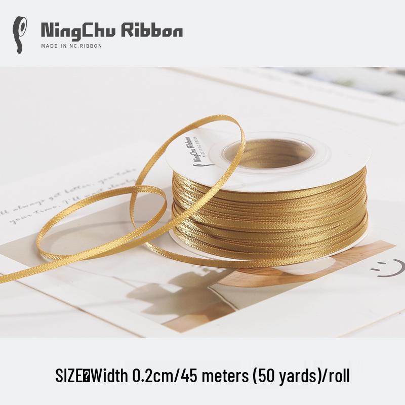 2mm Double-Sided Satin Ribbon Bookmark for Wedding Bows and Gift Wrapping