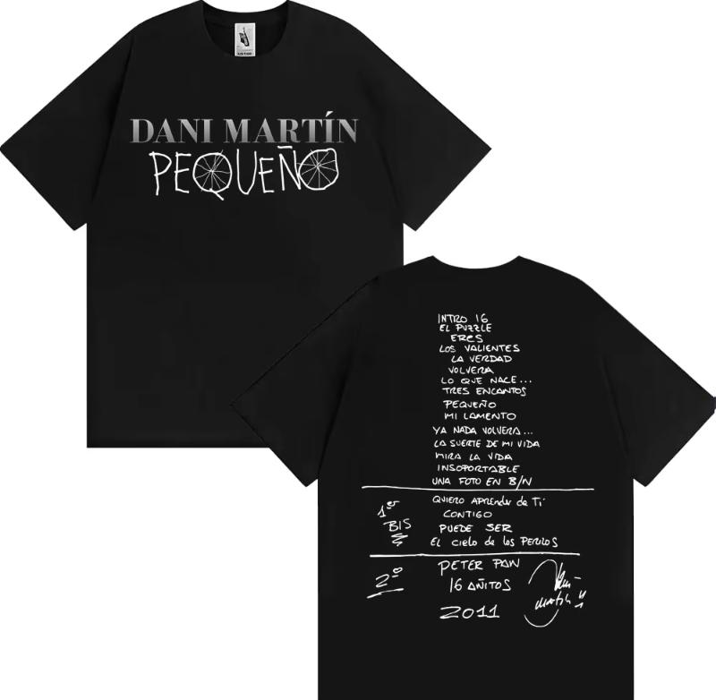 Dani Martn Concierto 25 Aos Album Merch Tshirt Unisex Unisex Fashion Hip Hop Streetwear T Shirts Cotton Comfort T Shirt
