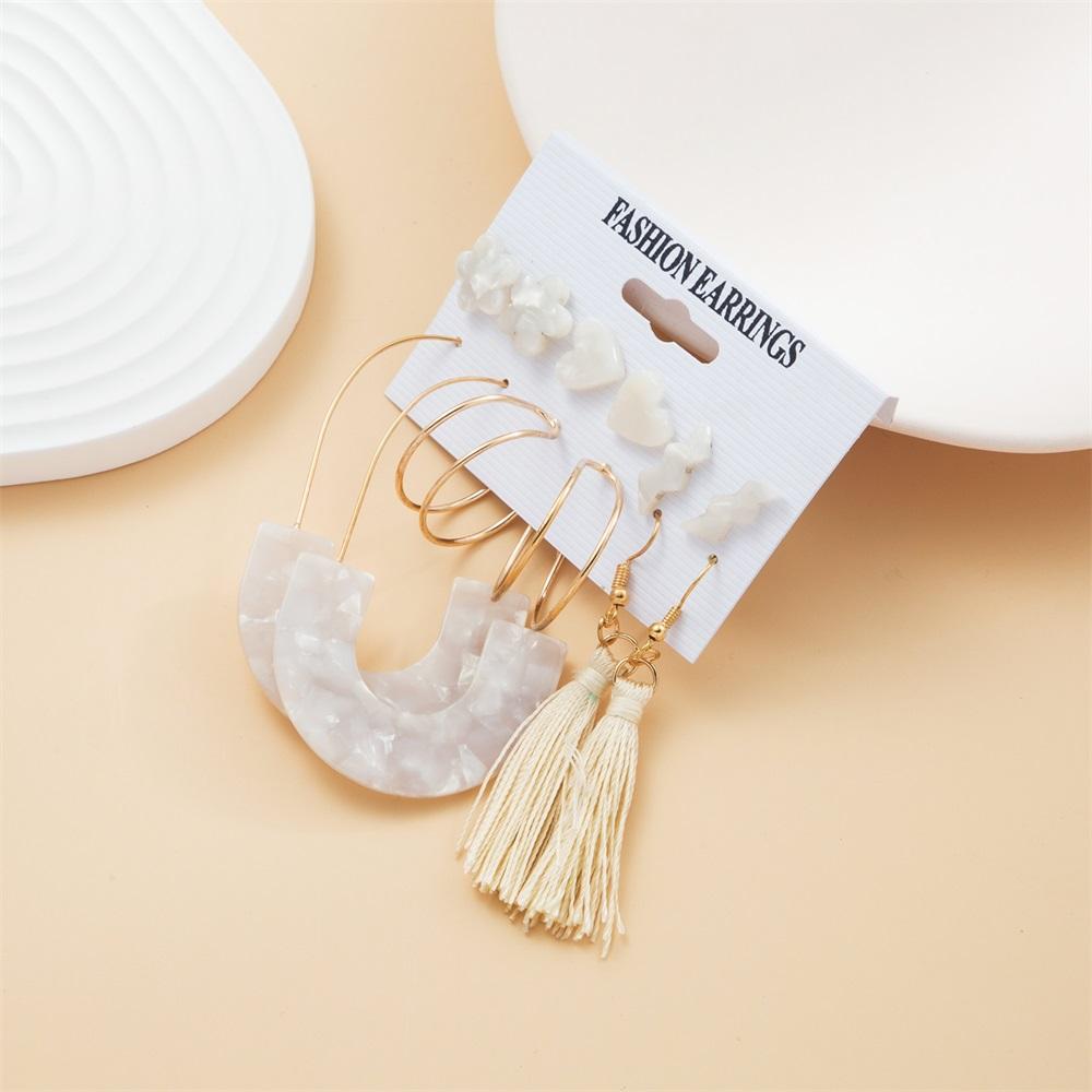 

Винтажные женские серьги-капли, комплект богемных акриловых кисточек, длинные серьги с подвеской, геометрические украшения, подарок на вечеринку