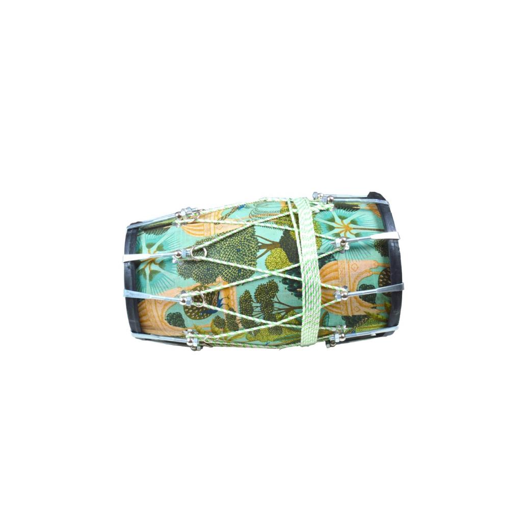 Premium Green Printed Professional Dholak/Dholki with Carry Bag – Rich Folk Rhythm Instrument