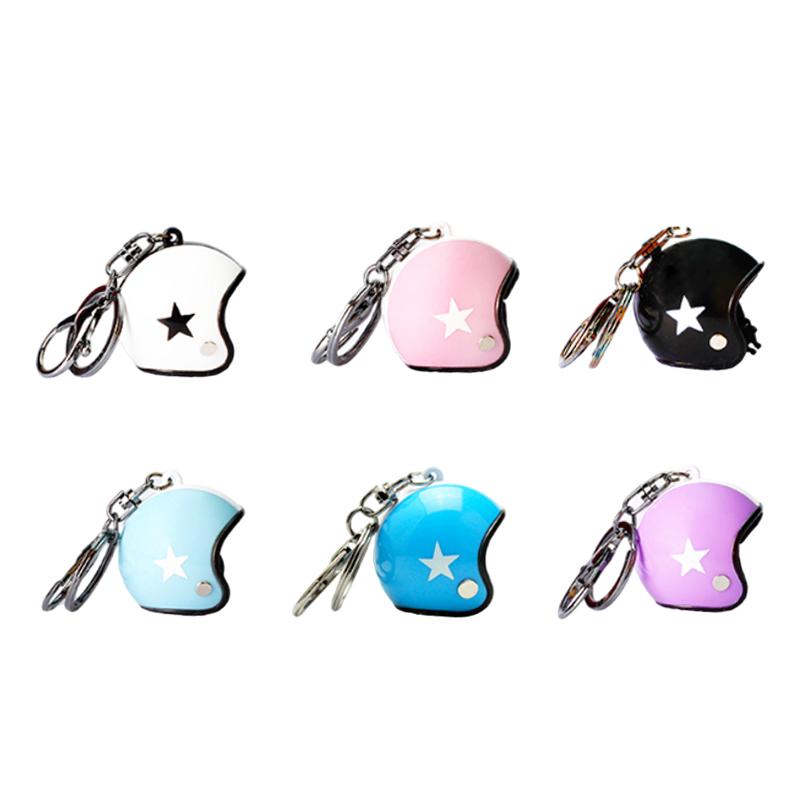 Motorcycle Helmets Hat Keychain Creative Safety Helmet Keyring Bag Pendant Car Key Holder Accessories Novel Gifts