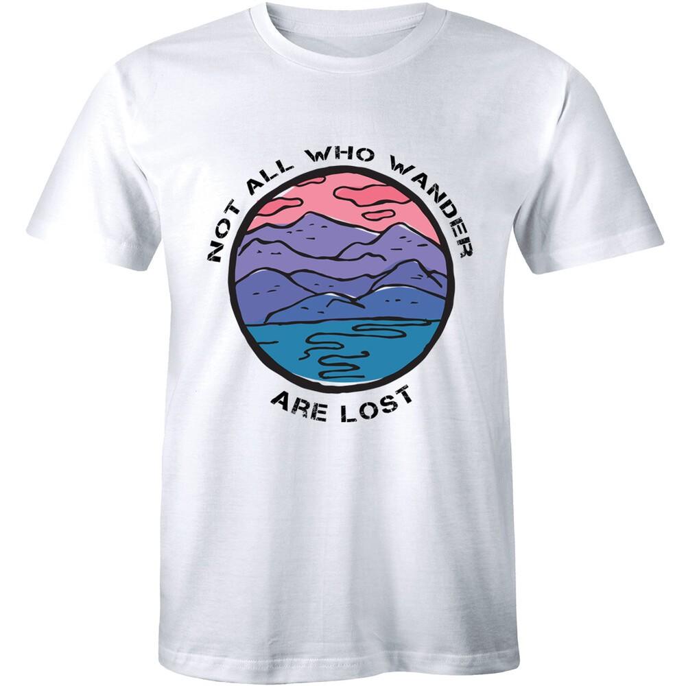 Не все, кто блуждает, потеряны Слоган Кемпинг Горные Мужчины Футболка цитата Футболки Унисекс Футболка XL